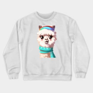 Cute Llama Drawing Crewneck Sweatshirt